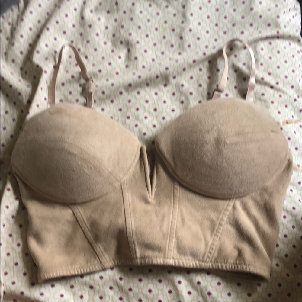 Tan bustier/ crop top from Fashion Nova!